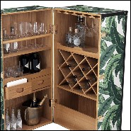 Wine Cabinet in wood in Mustique green finsh and details in gold finish 24-Martini Bianco