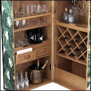Coffre à vin en bois finition Mustique green et détails finition gold 24-Martini Bianco