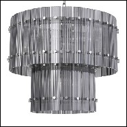 Chandelier in nickel finish and smoke glass 24-Ruby S