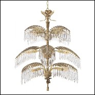 Chandelier in brass in vintage finish and crystal glass 24-Hildebrandt XL