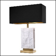 Table Lamp with base in brass in antique finish and leg in marble 24-Charleston