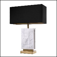 Table Lamp with base in brass in antique finish and leg in marble 24-Charleston