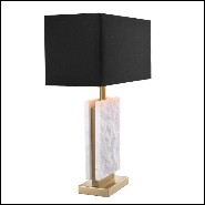 Lampe avec base en laiton finition antique et pied en marbre 24-Charleston