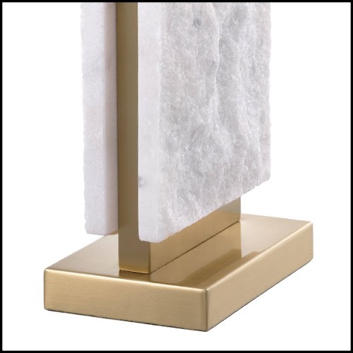 Table Lamp with base in brass in antique finish and leg in marble 24-Charleston