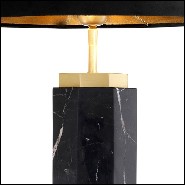 Lampe en marbre avec base en laiton finition antique et abat-jour noir 24-Newman Black
