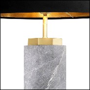 Lampe en marbre avec base en laiton finition antique et abat-jour noir 24-Newman Grey
