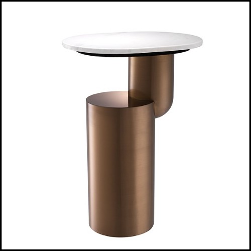 Table d'appoint en acier inoxydable finition cuivre brossé 24-Tosca
