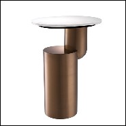 Table d'appoint en acier inoxydable finition cuivre brossé 24-Tosca