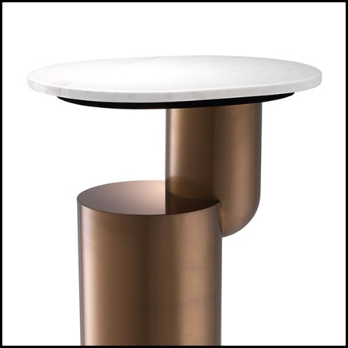 Table d'appoint en acier inoxydable finition cuivre brossé 24-Tosca