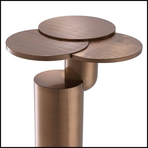 Side Table in stainless steel in brushed copper finish 24-Armstrong