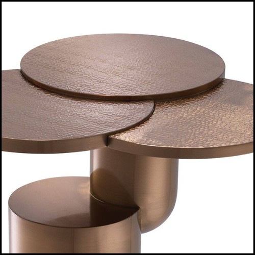 Table d'appoint en acier inoxydable finition cuivre brossé 24-Armstrong