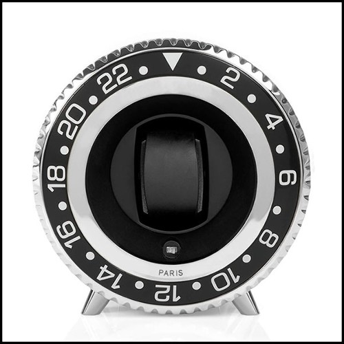 Remontoir de montre en aluminium noirci finition nickel 185-Black Leather