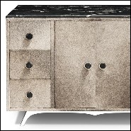 Sideboard in solid wood covered with buffalo skin 162-Buffalo