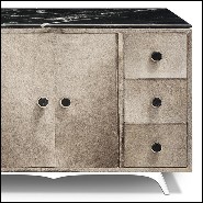 Buffet en bois massif couvert avec peau de buffle 162-Buffalo