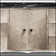 Buffet en bois massif couvert avec peau de buffle 162-Buffalo