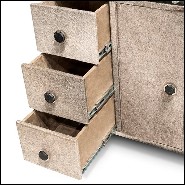 Sideboard in solid wood covered with buffalo skin 162-Buffalo