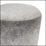 Tabouret en bois massif et couvert avec peau de buffle 162-Buffalo