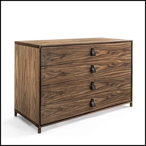 Chest of Drawers in solid walnut wood with 4 drawers 154-Ellite