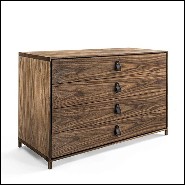 Commode en noyer massif avec 4 tiroirs 154-Ellite