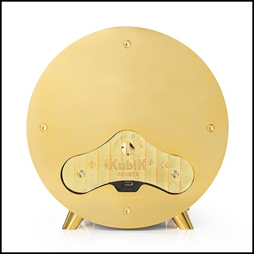 Remontoir de montre en aluminium noirci finition nickel 185-Gold Leather