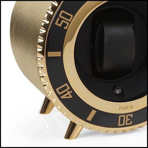 Remontoir de montre en aluminium noirci finition nickel 185-Gold Leather
