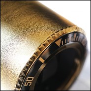 Remontoir de montre en aluminium noirci finition nickel 185-Gold Leather