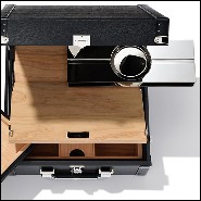 Mallette couverte avec cuir grainé noir 186-Luxury Cuban Black or Red