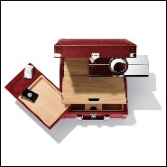 Mallette couverte avec cuir grainé noir 186-Luxury Cuban Black or Red