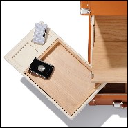 Mallette couverte avec cuir de vachette grainé cognac 186-Luxury Cuban Cognac or Green