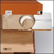 Mallette couverte avec cuir de vachette grainé cognac 186-Luxury Cuban Cognac or Green