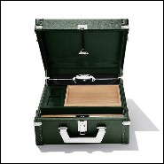 Suitcase covered with black Grained cowhide leather 186-Luxury Cuban Cognac or Green