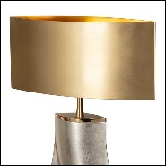 Table lamp in casted aluminium with white gold leaf finish 184-One Step