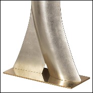 Table lamp in casted aluminium with white gold leaf finish 184-One Step