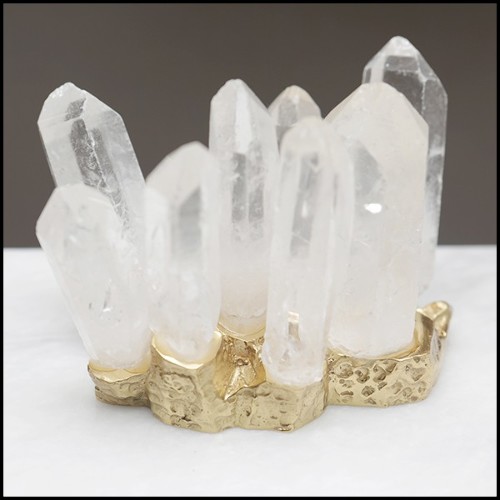 Boîte en marbre blanc avec couvercle 162-Quartz and White Marble