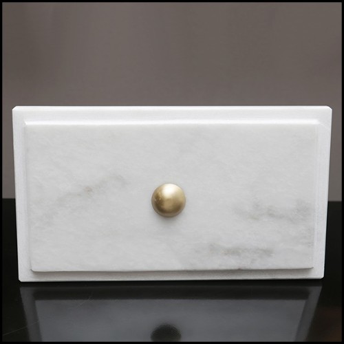 Box in white marble with lid 162-Quartz and White Marble