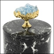 Boîte en marbre noir avec couvercle 162-Selenite and Marble Medium