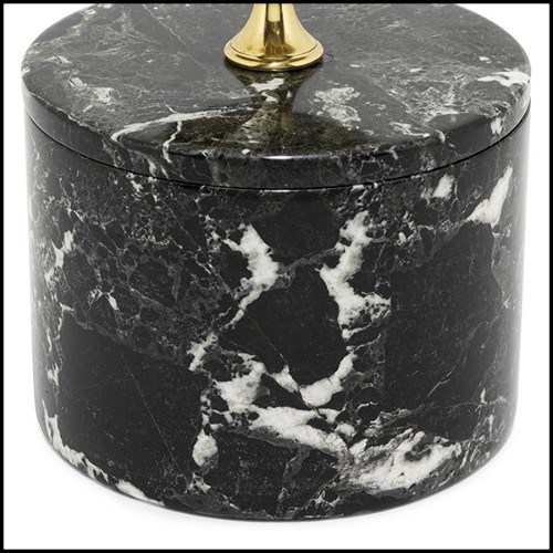 Boîte en marbre noir avec couvercle 162-Selenite and Marble Medium