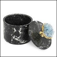 Boîte en marbre noir avec couvercle 162-Selenite and Marble Medium