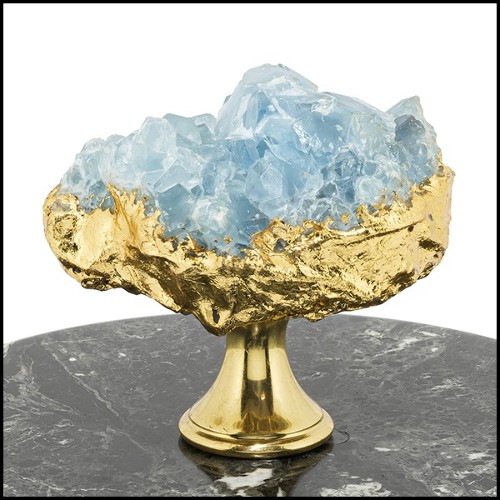 Boîte en marbre noir avec couvercle 162-Selenite and Marble Medium