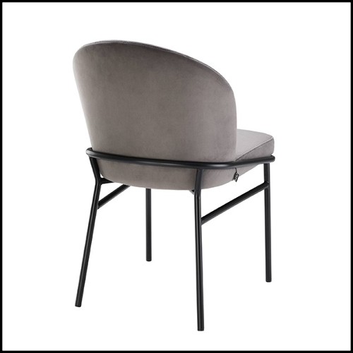Chair in wood with velvet fabric in Savona Grey finish 24-Willis Grey
