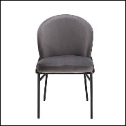 Chair in wood with velvet fabric in Savona Grey finish 24-Willis Grey