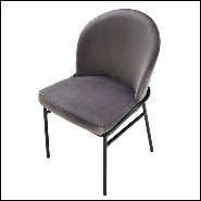 Chair in wood with velvet fabric in Savona Grey finish 24-Willis Grey