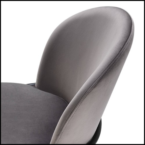 Chaise en bois avec tissu velours finition Savona Grey 24-Willis Grey