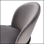 Chair in wood with velvet fabric in Savona Grey finish 24-Willis Grey