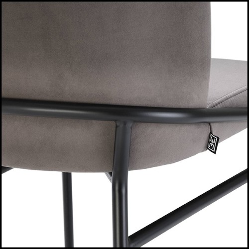 Chair in wood with velvet fabric in Savona Grey finish 24-Willis Grey