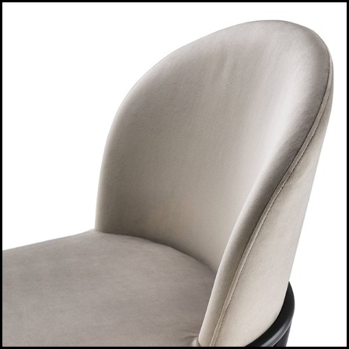 Chair in wood with velvet fabric in Savona Greige finish 24-Willis Greige