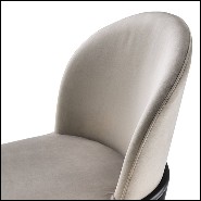Chair in wood with velvet fabric in Savona Greige finish 24-Willis Greige