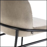Chair in wood with velvet fabric in Savona Greige finish 24-Willis Greige