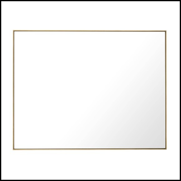 Miroir en acier inoxydable finition laiton brossé 24-Redondo Rectangular