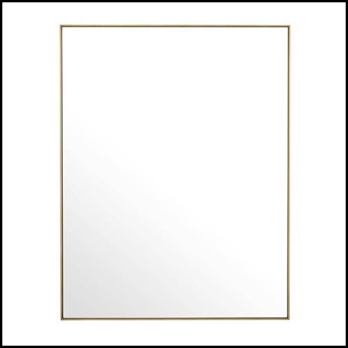 Miroir en acier inoxydable finition laiton brossé 24-Redondo Rectangular